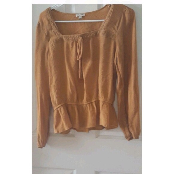 Lily White Women Brown Boho Top. Size Large. 64 - Picture 1 of 6